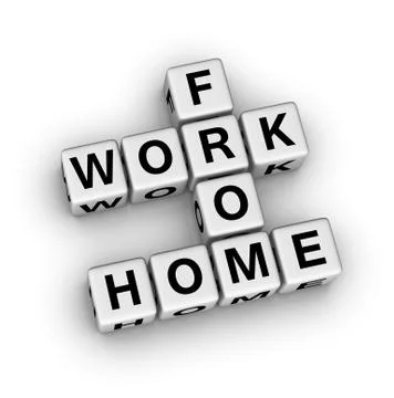 Work from home crossword. Stock Photos