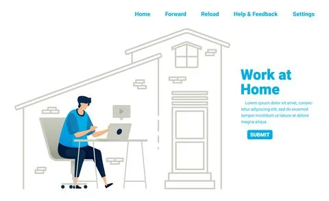 Work from home during covid-19 pandemic. Freelance jobs and business opportun Stock Illustration