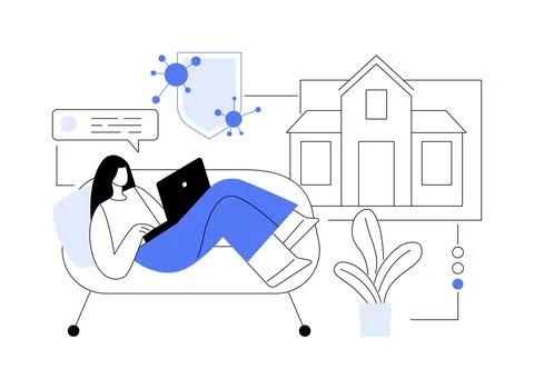 Work from home during sick leave abstract concept vector illustration. Stock Illustration