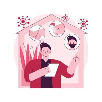Work from home during sick leave abstract concept vector illustration. Stock Illustration