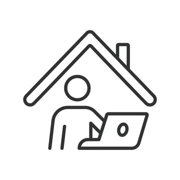 Work from home, icon in line design. Work from home, remote work, home office Stock-Illustration