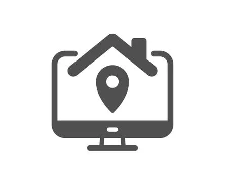 Work at home icon. Outsource job sign. Vector Stock Illustration