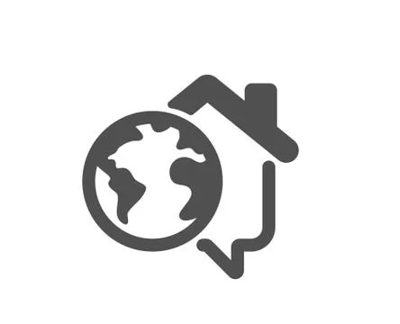 Work at home icon. Outsource job sign. Vector Stock Illustration