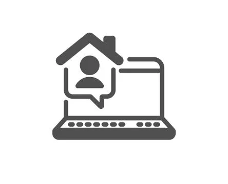 Work at home icon. Outsource job sign. Vector Stock Illustration