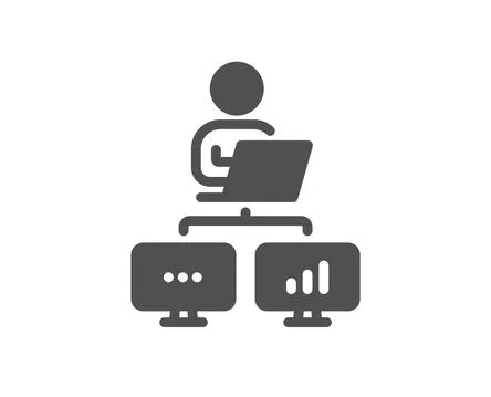 Work at home icon. Outsource job sign. Vector Stock Illustration
