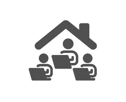 Work at home icon. Teamwork sign. Vector Illustrazione stock