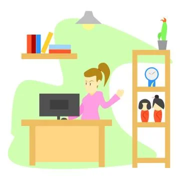 Work from home Stock Illustration