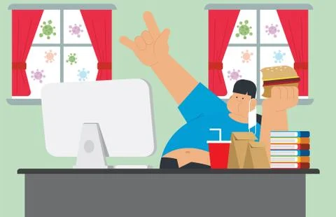 Work from home Illustrazione stock