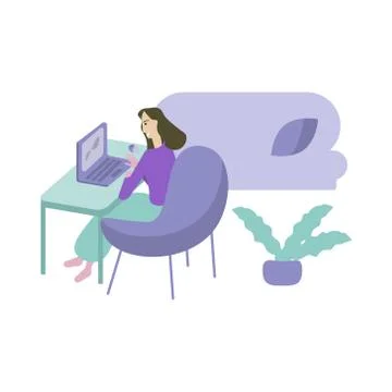 Work at home Stock Illustration