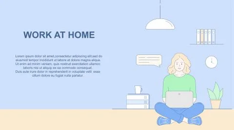 Work at home 스톡 일러스트