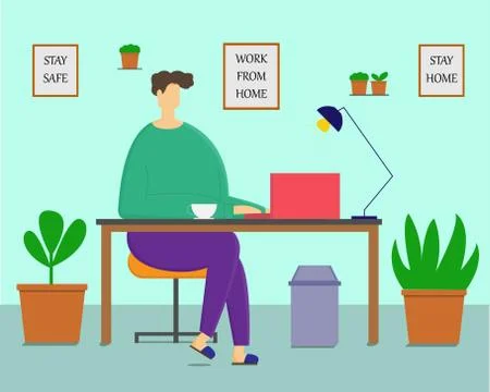 Work at home Stock Illustration