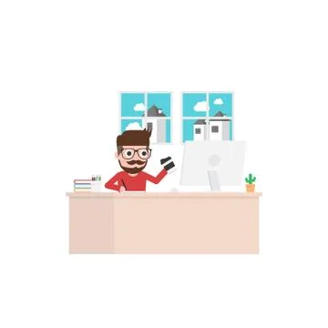 Work from home Illustrazione stock