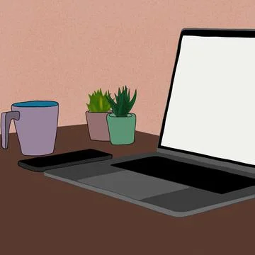 Work at home Stock Illustration