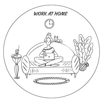 Work at home Illustrazione stock