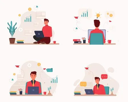 Work From Home Illustrazione stock