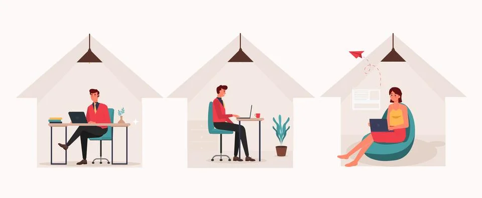 Work From Home Stock Illustration