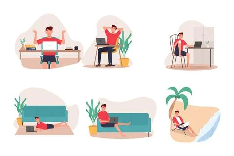 Work From Home Illustrazione stock