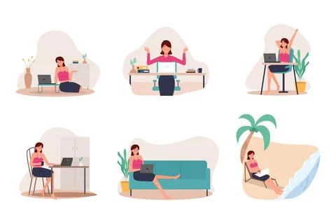 Work From Home Illustrazione stock