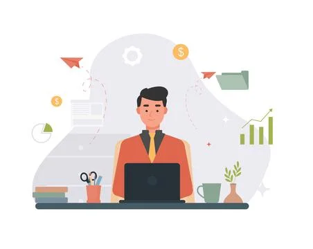 Work From Home Stock Illustration