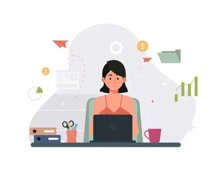 Work From Home Stock Illustration