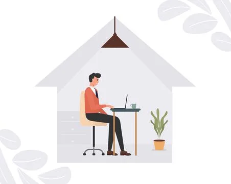 Work From Home Stock Illustration