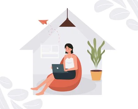 Work From Home Stock Illustration