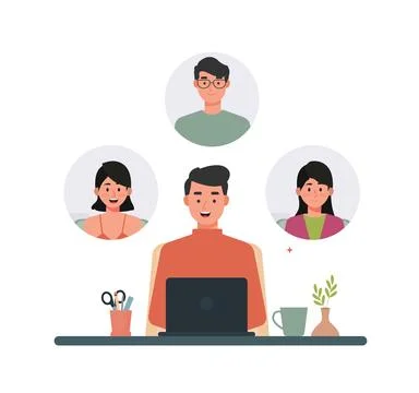 Work From Home Illustrazione stock