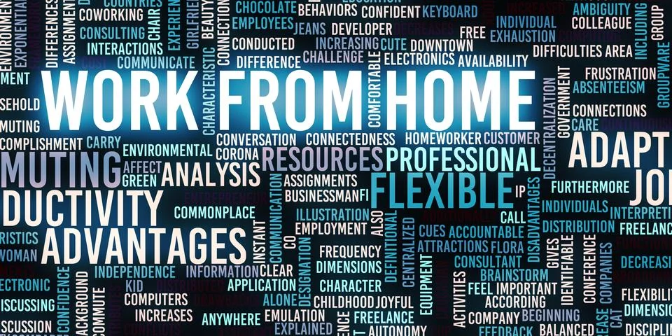 Work From Home Illustrazione stock