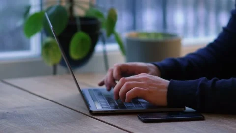 Work from home on a laptop Stock Footage