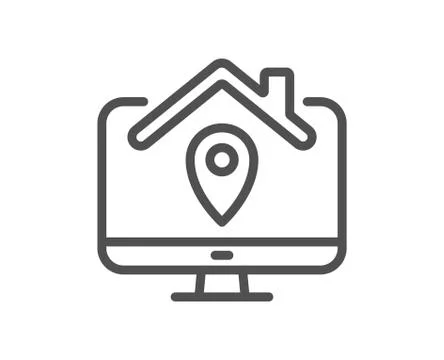 Work at home line icon. Outsource job sign. Vector イラスト素材