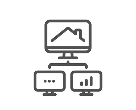 Work at home line icon. Outsource job sign. Vector イラスト素材