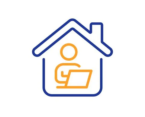 Work at home line icon. Outsource job sign. Vector イラスト素材