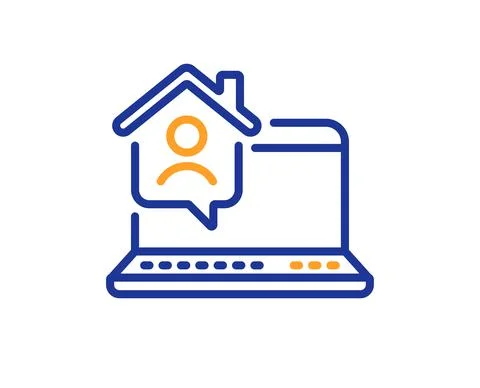 Work at home line icon. Outsource job sign. Vector イラスト素材