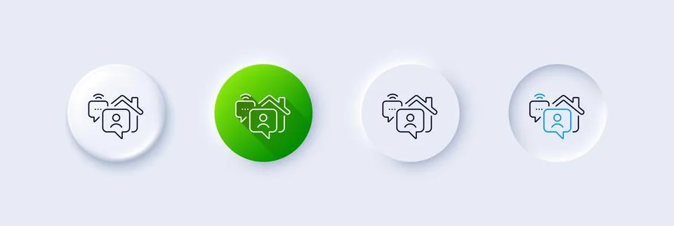 Work at home line icon. Outsource job sign. Line icons. Vector Stock Illustration