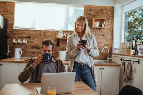 Work at home is not that bad Stock Photos
