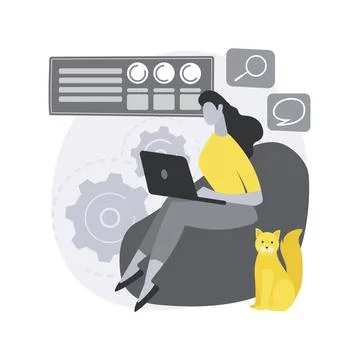 Work home office abstract concept vector illustration. Stock Illustration