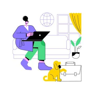Work home office abstract concept vector illustration. Stock Illustration