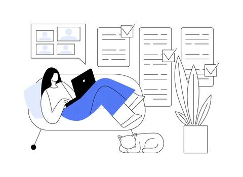Work home office abstract concept vector illustration. Stock Illustration