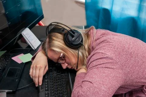 Work from home office fail Stock Photos