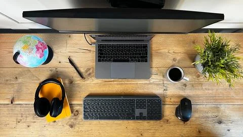 Work From Home Office Setup Stock Photos