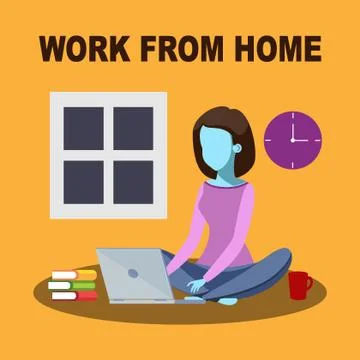 Work From home - Orange Stock Illustration