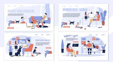 Work from home organization to avoid problem set Stock Illustration