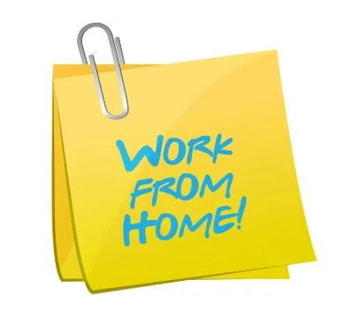 Work from home post message illustration Stock Illustration