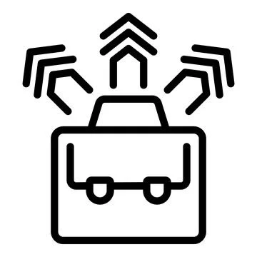 Work from home sending data from briefcase icon イラスト素材