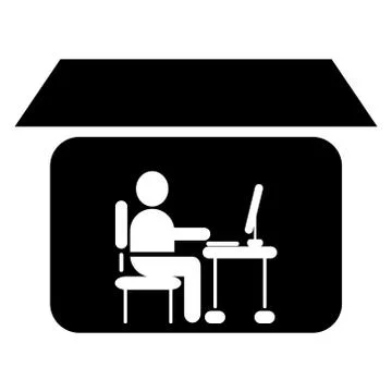 Work From Home Simple Illustration Stock Illustration