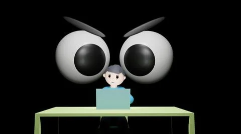 Work from home spy Stock Illustration