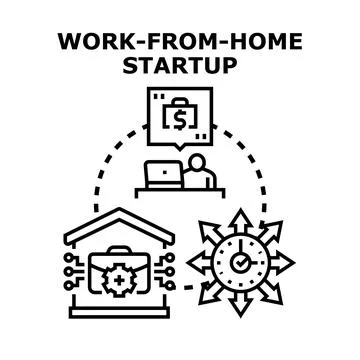 Work from home startup business concept illustration イラスト素材