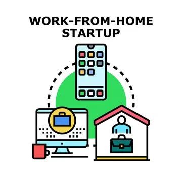 Work from home startup connecting remote business イラスト素材