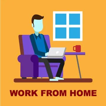 Work From Home - Stay Stock Illustration