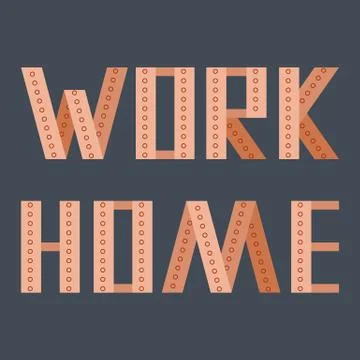 Work home text on grey backdrop for labor exchange website. Stock Illustration
